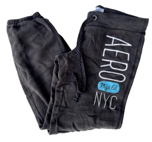 Vintage Aeropostale XS Gray Jogger Capris Sweat Pants Phys Ed Y2K Low Rise - Picture 1 of 8