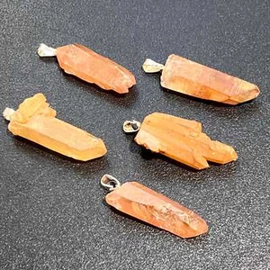 Colgante con punta de cristal de cuarzo mandarina (fianza plateada) suministro de joyas - Imagen 1 de 2