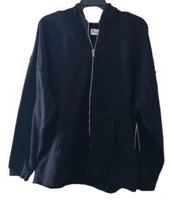 No Boundaries Mens Black Hoodie Sweatshirt Full Zip Size 2XL Oversized Fit ~ NWT - Picture 1 of 8
