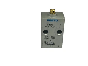 FESTO V-3-M5 3626 3/2 NC Stem Actuated Pneumatic Valve M5 port -0.95...8 bar - Picture 1 of 4
