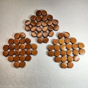Wood Bead Coin Coasters Set of 3 - Picture 1 of 3