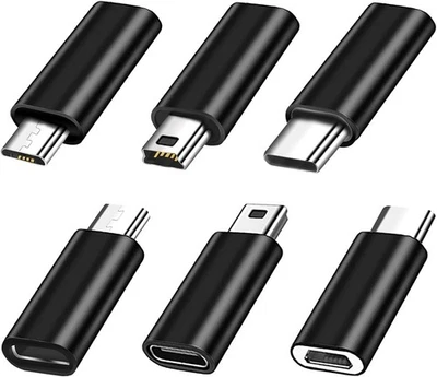 USB-C Adapter Set (6 Stück) – Mini USB & Micro USB auf USB-C YRIKE - Bild 1 von 4