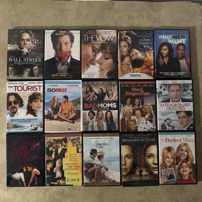 Lot of 15 Romantic Drama DVDs The Vow Time Traveler’s Wife 50 First Dates  Foto 1 de 2