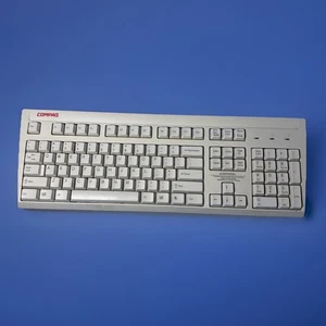 Vintage COMPAQ KB-9965 PS/2 QWERTY Keyboard Beige Spare Part# 269513-001 - Picture 1 of 9