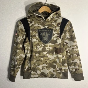 Nike Hoodie Youth Size Small Camouflage Sweatshirt Raiders NFL - Picture 1 of 9