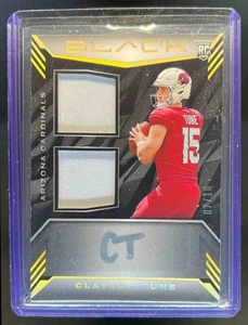 2023 Panini Black Clayton Tune Rookie Materials Dual Patch Gold RC Auto #7/10 - Picture 1 of 2