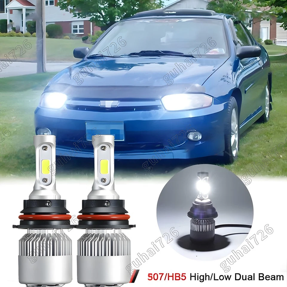 Kit de bombillas LED de haz alto/bajo para Chevy Cavalier 2000-2005 6000K 2X 9007 Foto 1 de 4