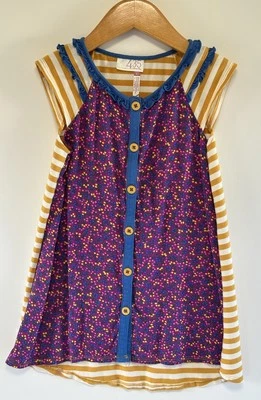 Girl’s Matilda Jane 435 Someone Special Gold/Purple/Blue Button Top Size 10 EUC - Image 1 of 4