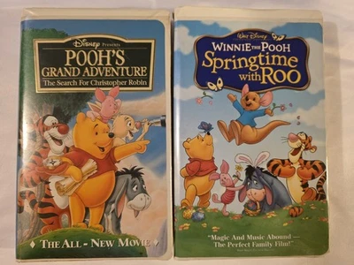 2 VHS Set Disney Winnie The Pooh Springtime with Roo + Pooh's Grand Adventure  - Image 1 of 4