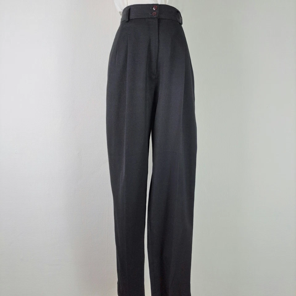 Vintage  High Waisted Baggy Trousers Size 10 Black - Image 1 of 4