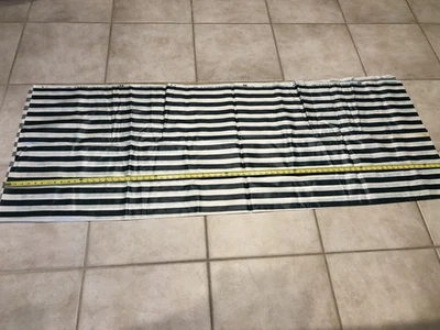 Waverly Kismet Green Cream Stripe Patterned Indoor Outdoor Fabric. 54”x76” - Image 1 of 4