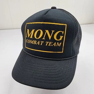 De colección Hanes MONG Equipo de Combate Malla Negra Camionero Gorra Snapback Corea Adulto - Imagen 1 de 9