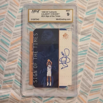Calbert Cheaney Autograph 1998 SP Sign Of The Times  Mint 9 Die Cut - Image 1 of 2