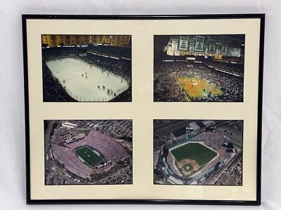 VINTAGE New England NHL, NBA, NFL, NBL Sports Stadium Photos Matted & Framed - Image 1 of 4