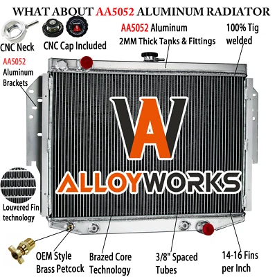 3-Row Radiator FIT 76-89 Chrysler LeBaron Dodge Aspen Plymouth Gran Fury 5.9L US Foto 1 de 4