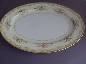 Noritake Vintage M Platter 16" Japan Flower Gold Trim - Picture 1 of 3