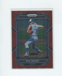 2023 PRIZM PHIL NIEKRO RED REFRACTOR # /199