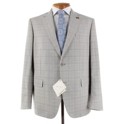 Traje de dos piezas Pal Zileri nuevo con etiquetas 100 % lana Vicenza talla 58R (48R EE. UU.) en gris a cuadros Foto 1 de 4