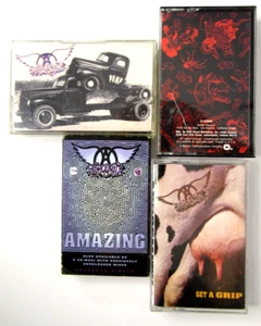 Lot 4 Vintage Aerosmith Cassette Tapes Amazing/Pump,/Permenant Vacation/GetAGrip - Picture 1 of 11
