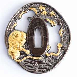 Zinc-Alloy tsuba guard plate for Japanese swords katana wakizashi tanto tachi - Picture 1 of 2