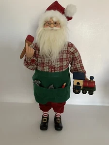 Ashland Collectible Santa Claus 17Inch Toymaker Paint Brush, Train, Plaid Shirt - Photo 1 sur 6