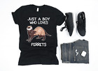Premium Just A Boy Who Loves Ferrets T Shirt Gifts Weasel Love Gift