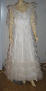 schönes Vintage Brautkleid von Colombine France lang Spitze gr. 40  - Bild 1 von 2