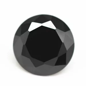 Black Sapphire 11.09Ct 12mm Round Cut Shape AAAAA VVS Loose Gemstone - Picture 1 of 4