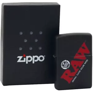 Accendino Raw zippo blach whith logo - Foto 1 di 2