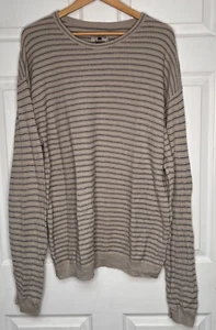 Vintage Cutter & Buck Mens XL Grey Striped Sweater 100% Cotton Grandpa Gorpcore - Picture 1 of 10