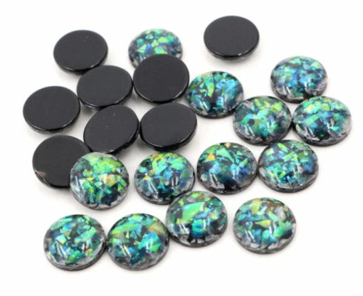 10 piezas de resina adorno redondo círculo cabujones lámina de metal negro verde - 12 mm  Foto 1 de 1