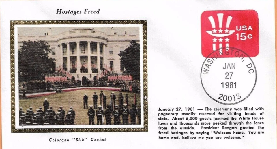 AMERICAN REHENES LIBERADOS 1981 CASA BLANCA COLORANO SEDA CACHET CUBIERTA UNADDR Foto 1 de 1