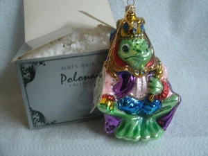 RARE Kurt Adler KOMOZJA POLONAISE FROG KING AP 1000 Large Glass Ornament RETIRED - Picture 1 of 10