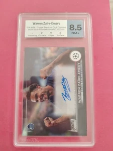 Warren Zaïre Emery PSG Carte Signée Rookie Card Gradée 8,5 Stadium Topps Chrome - Picture 1 of 8