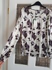 Soya Concept Size S Uk 10 LINEA 2 SILKY BLOUSE TOP TUNIC GREY WHITE RRP £60