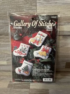 Bacilla Vintage 1995 Gallery of Stitches by Christmas Ornament Stocking Kit NOS - Picture 1 of 7
