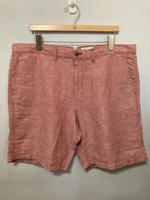 Шорты мужские GAP фактический размер 40 x 10 дюймов льняная смесь терракота карманы высокая посадка - Изображение 1 из 4