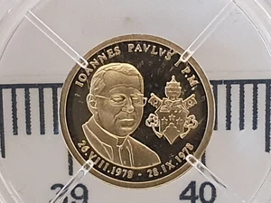 (Lot 914)  Popes of Modern Times ~ 9ct Gold Coin ~ 0.5 Gram  ~ John Paul I - Picture 1 of 3