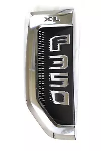 LH fender molding emblem logo chrome for 2017- 22 Ford F-350 Super Duty XL OEM - Foto 1 di 6