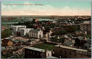 Postcard Winnipeg Manitoba c1910s View from Royal Alexandra Hotel Birds Eye View - Bild 1 von 2