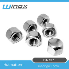 Hutmuttern DIN 917 Edelstahl V2A Sechskantmutter Hutmutter Mutter Muttern | M4