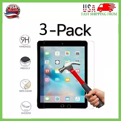 {3xPack} HD Clear Tempered Glass Screen Protector For iPad 10.2 7th 8th 9th Gen - Image 1 of 4