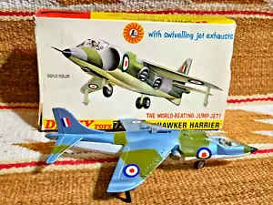 🔥RAR DINKY TOYS #722 RAF HAWKER HARRIER VTOL JET KAMPFFLUGZEUG DRUCKGUSS mit BOX - Bild 1 von 21