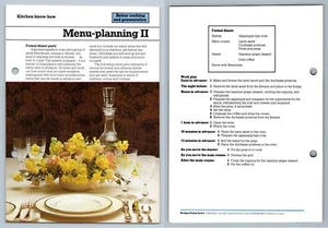 Menu Planning II - Know-How - Working Woman's 1980s Recipe Card - Picture 1 of 1