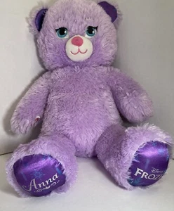 BAB Build A Bear Frozen Anna Disney Purple Teddy Bear Plush Stuffed Toy Animal - Picture 1 of 7