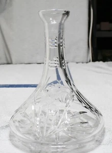 Decanter Navi Cristallo Pesante 10" Vintage con Tappo - Disegno Fiori Incisi - Foto 1 di 11