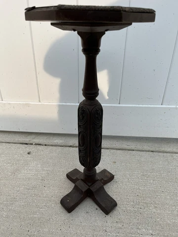 antique victorian Vtg Ornate plant stand 18” Cover