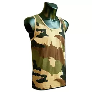 Débardeur Armée Française camouflage Centre Europe c/e camo camouflé tank top - Picture 1 of 1