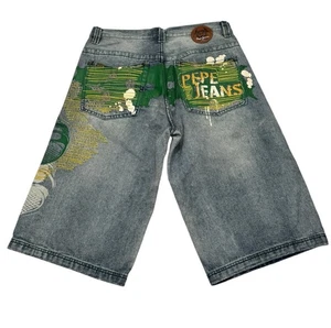 Pepe Jeans Shorts Mens 34 Denim Embroidered Baggy Skater Hip Hop Streetwear Y2K - Bild 1 von 9