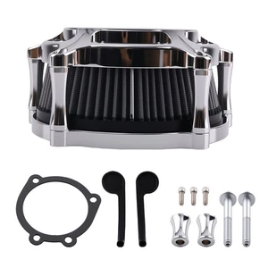 Air Intake Cleaner for Harley Softail Touring 2000-2015 Black Aluminum Filter - Picture 1 of 17
